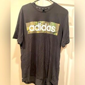 Men’s Adidas Drifit Black SS T-shirt with Camo Size Large
